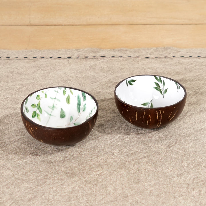 Coconut Shell Ceramic Bowl | Handcrafted Natural Elegance with Enamel Interior
