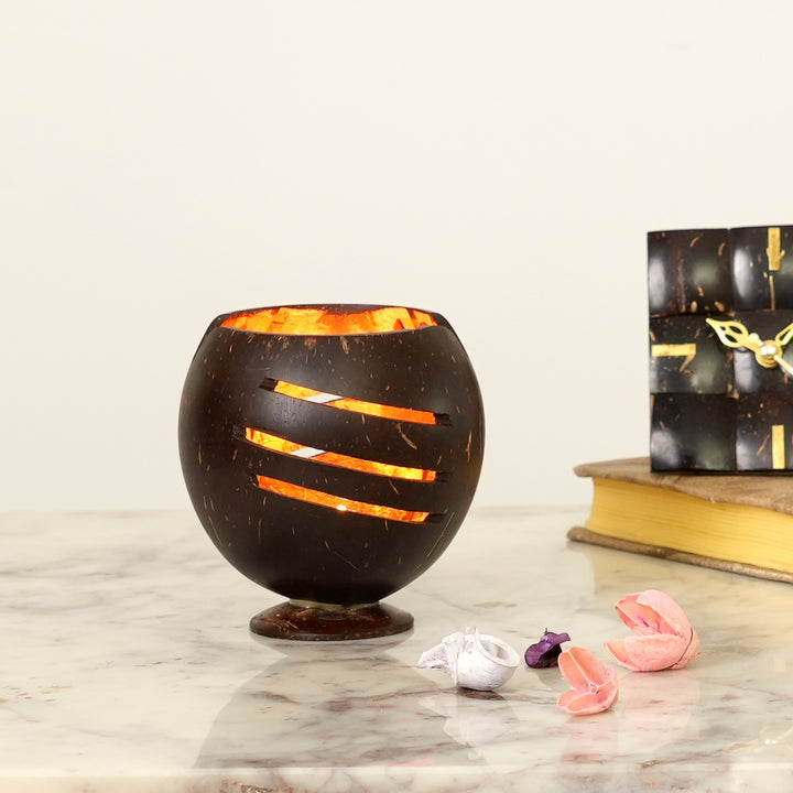 Handcrafted Coconut Shell Pen Holder | Ecofriendly, Unique Desk Organizer