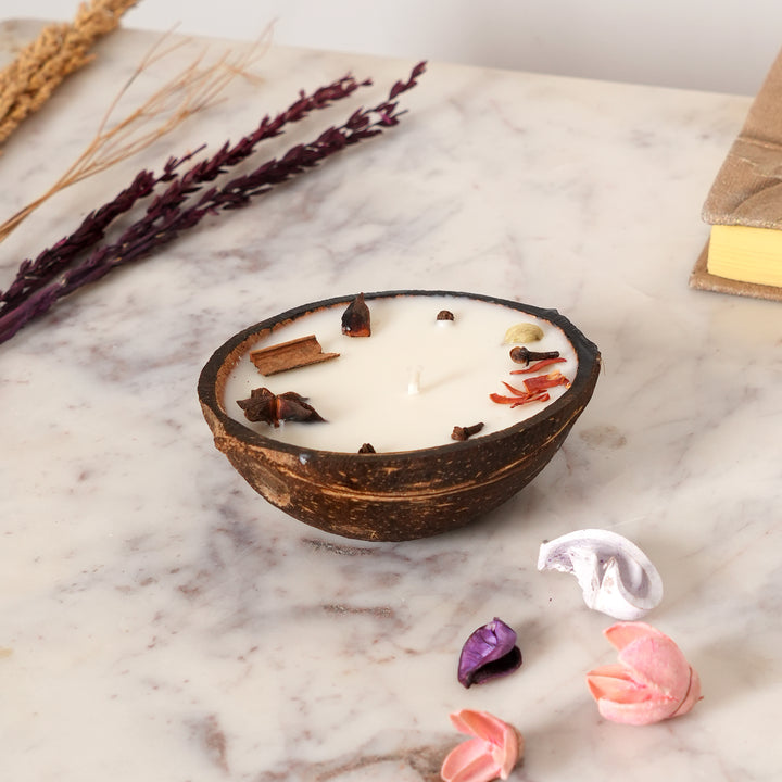 Coconut Shell Candle Gift Box | Ecofriendly Artisan Home Decor