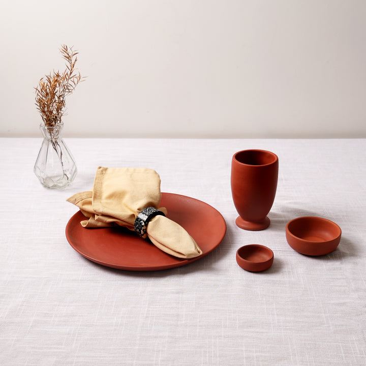 Traditional Clay Thali Set | Authentic Terracotta Indian Dining Collection