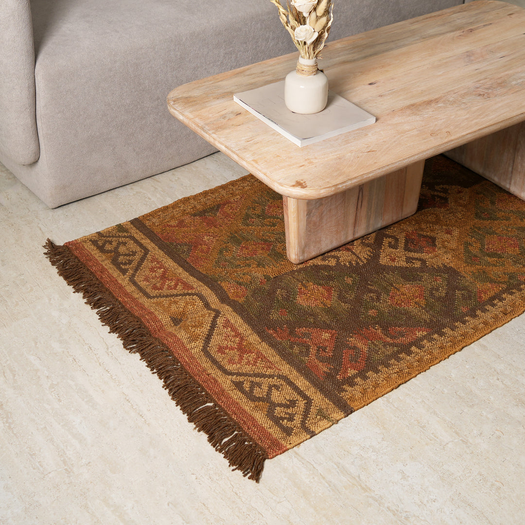 Handwoven Wool Jute Rug | Natural Fiber Blend for Modern Homes-60X36"