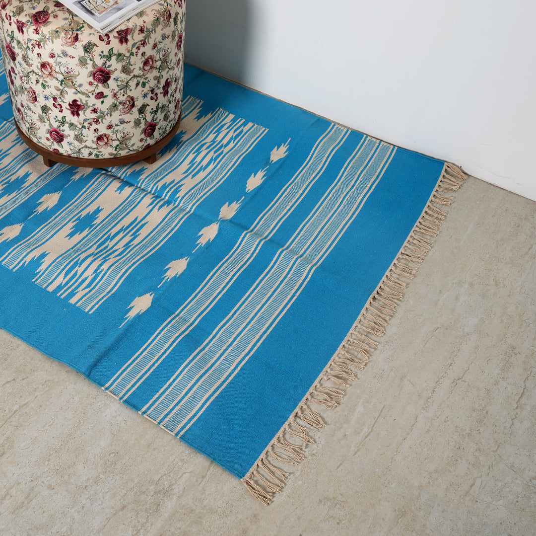 Handwoven Cotton Area Rug | 48x72” Sky Blue