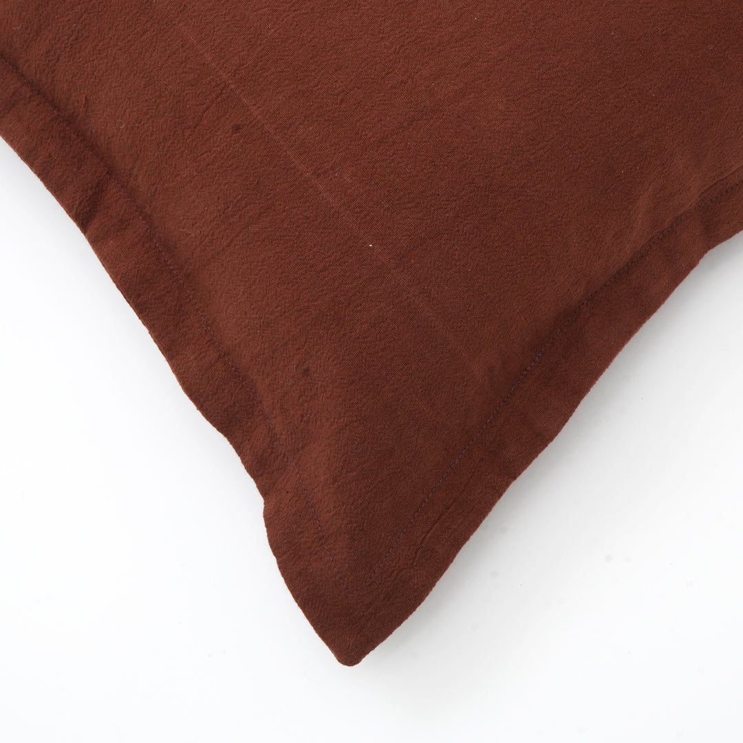 Cotton Solid Cushion with Flanges (Tan)