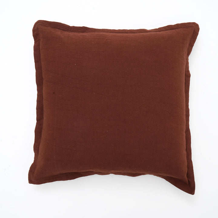 Cotton Solid Cushion with Flanges (Tan)