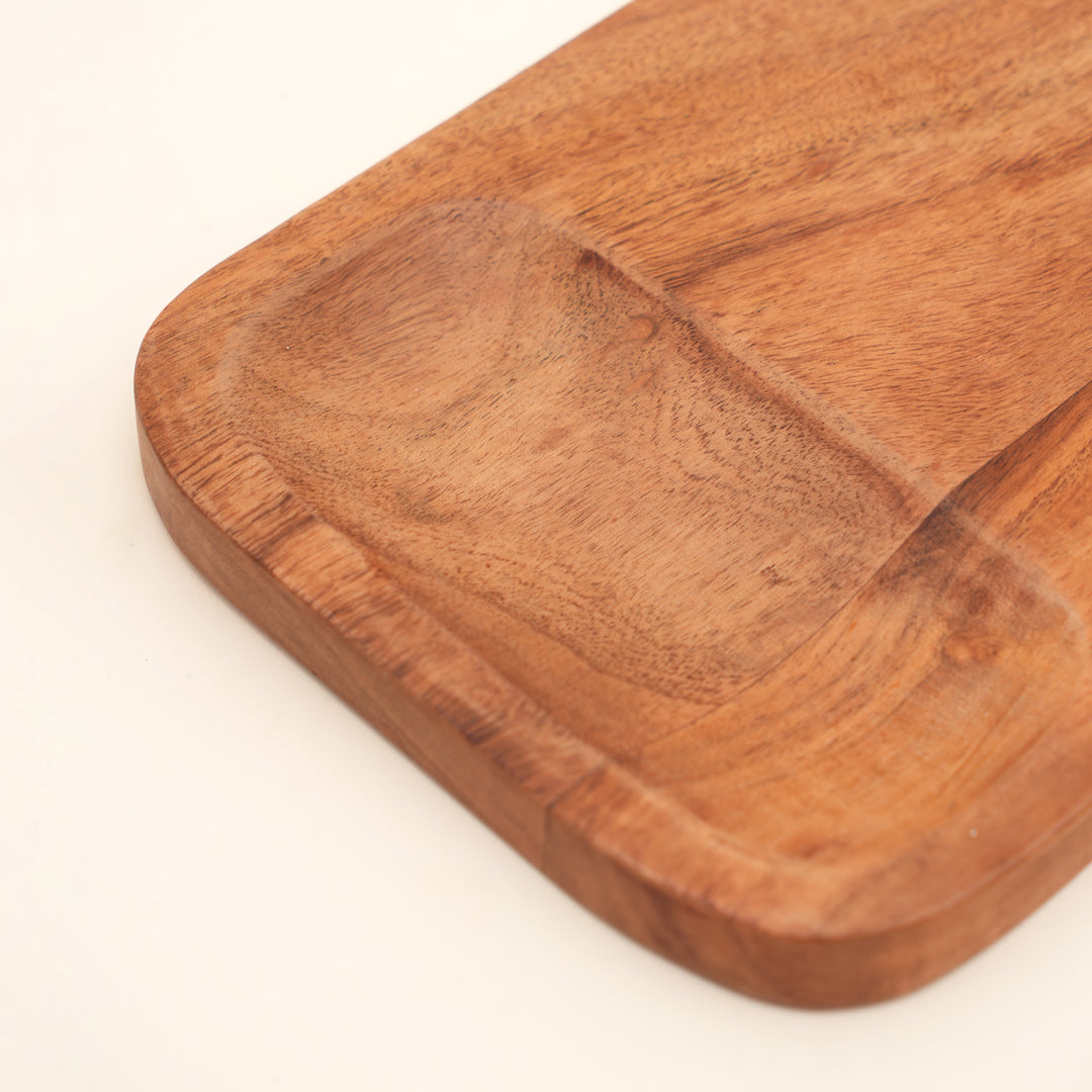 Handmade Acacia Wood Cutting Board with Handle, 7.75x12"