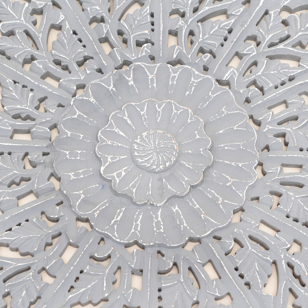 Mandala Wall Decor | Handcarved Wood Wall Art Panel, 48x48"