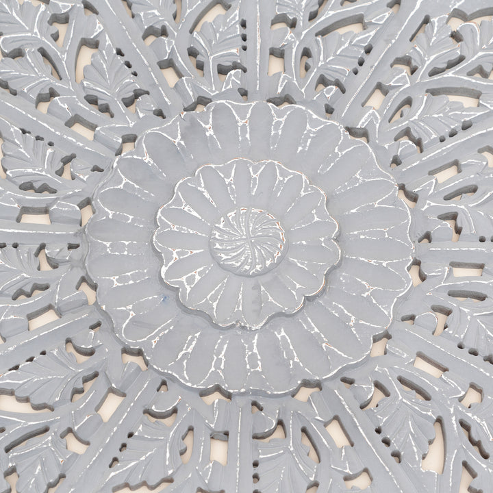 Mandala Wall Decor | Handcarved Wood Wall Art Panel, 48x48"