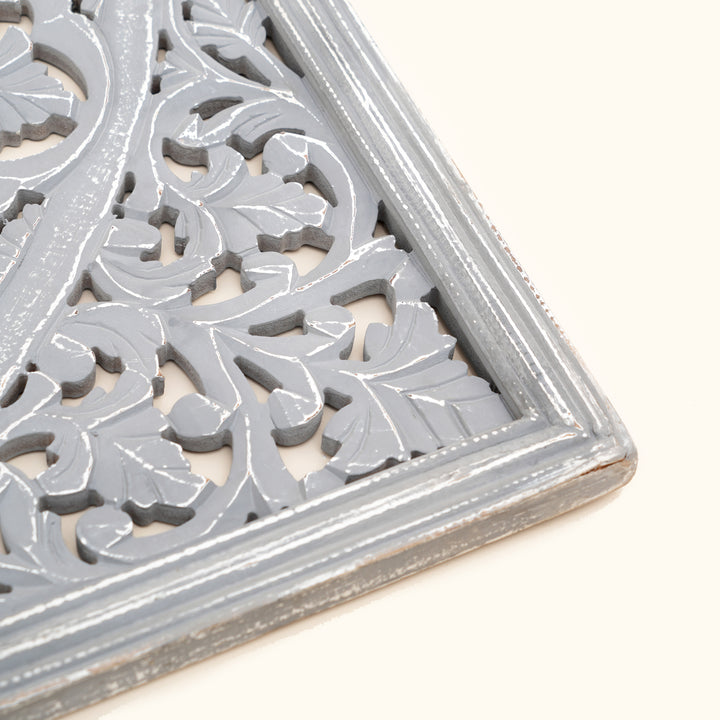 Mandala Wall Decor | Handcarved Wood Wall Art Panel, 48x48"