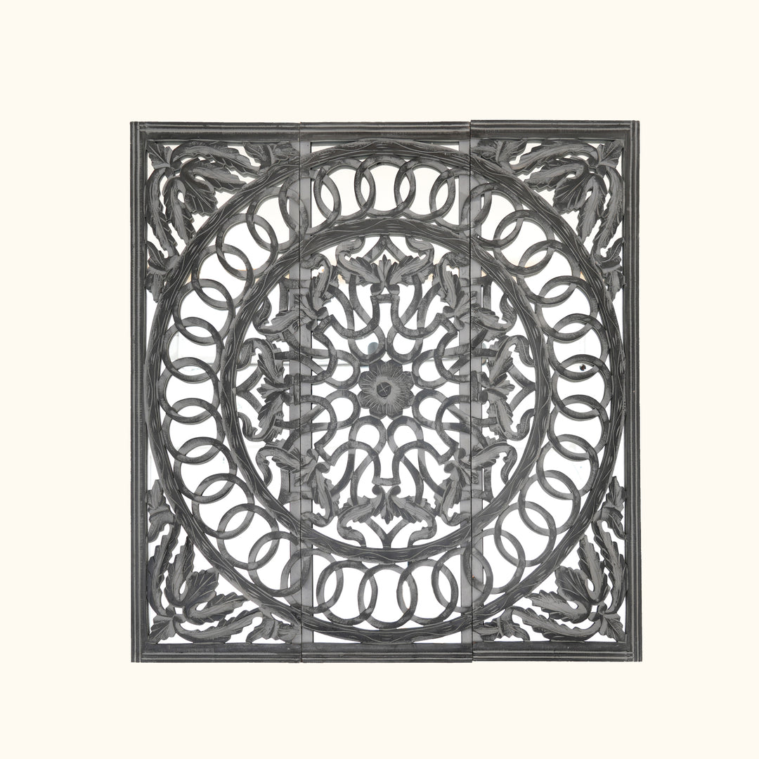 Wall Art with Mirror | Wooden Handmade Wall Panel , 48x48"