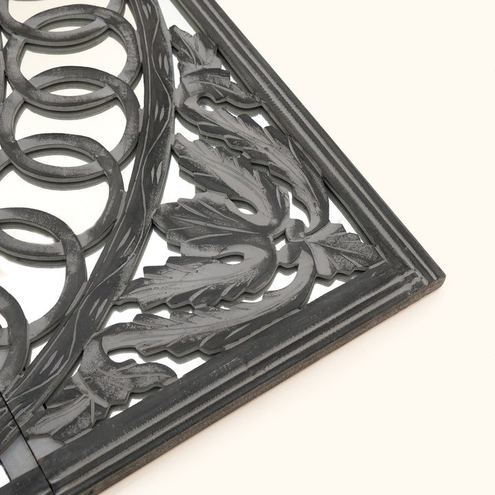 Wall Art with Mirror | Wooden Handmade Wall Panel , 48x48"