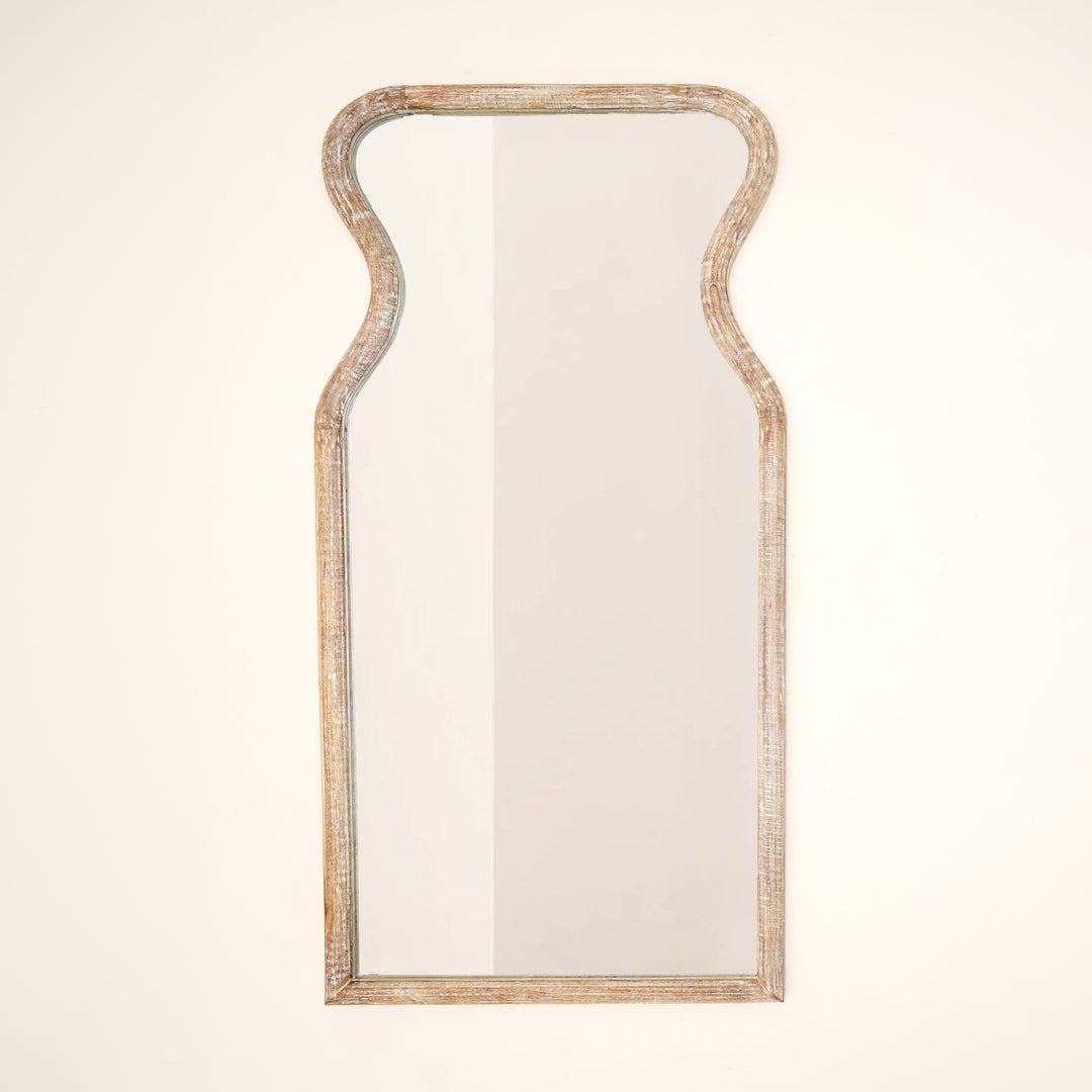Decorative Full-Length Wall Mirror with Mango Wood Frame, 32X70"