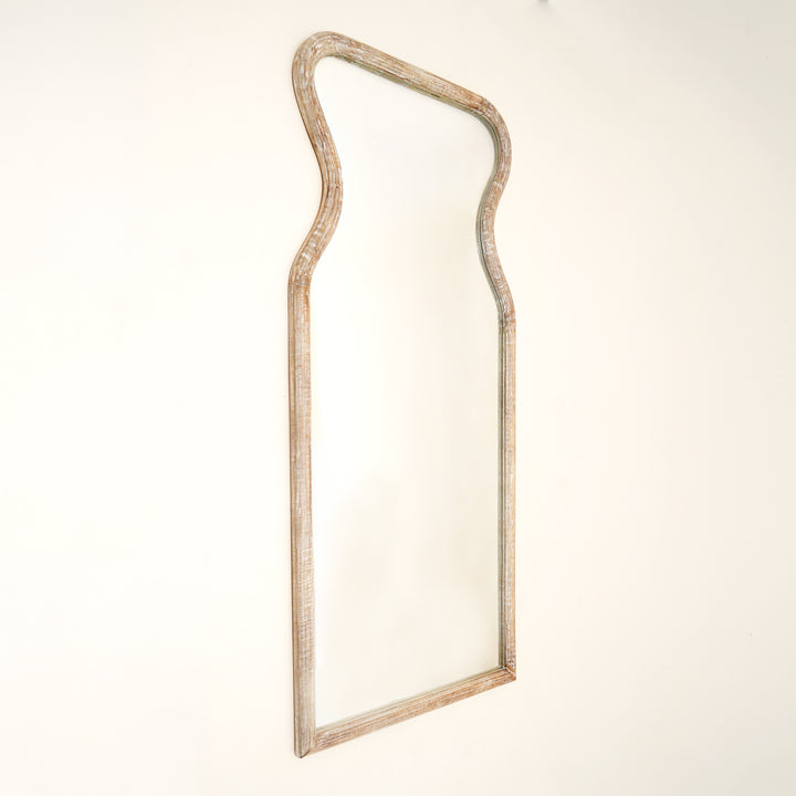 Decorative Full-Length Wall Mirror with Mango Wood Frame, 32X70"
