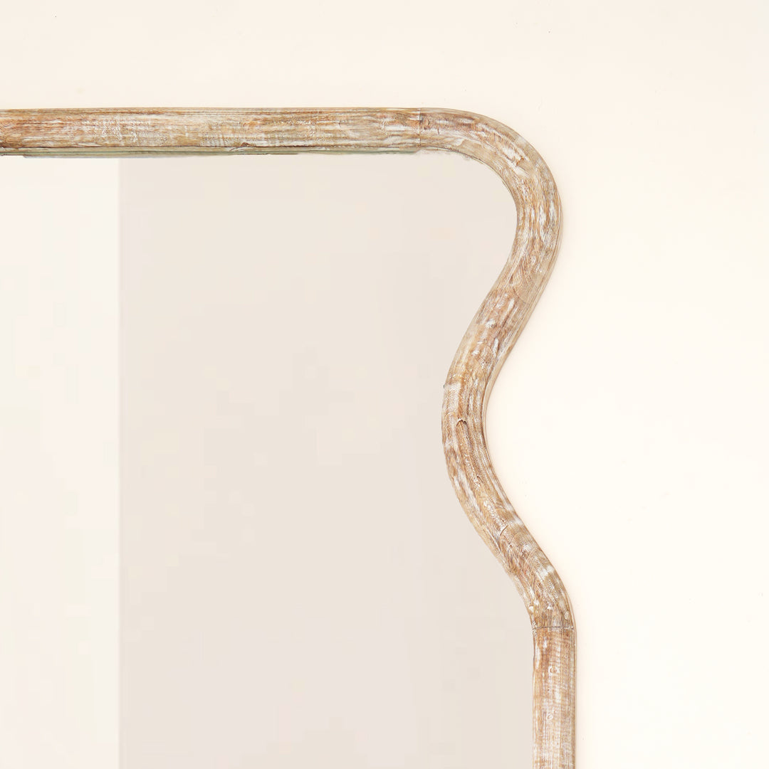 Decorative Full-Length Wall Mirror with Mango Wood Frame, 32X70"