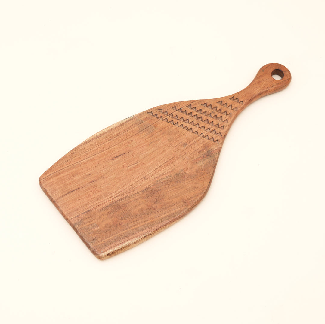 Acacia Wood Handmade Cutting Board with Handle, 7x0.75x16.5"