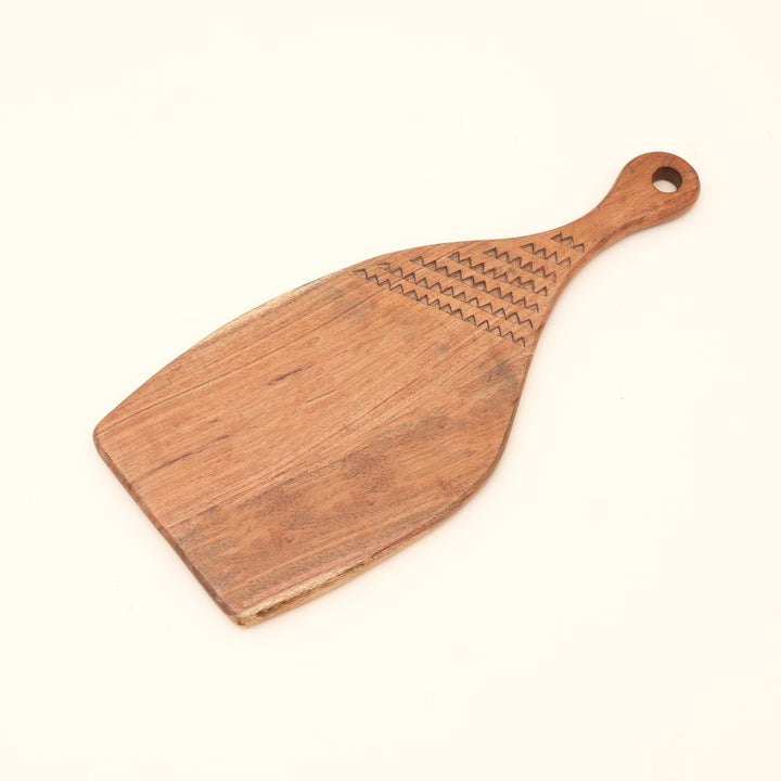 Acacia Wood Handmade Cutting Board with Handle, 7x0.75x16.5"