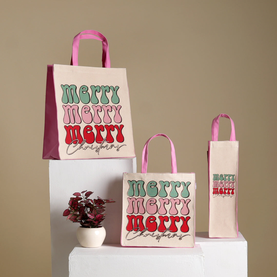 Gift Bag | Laminated Printed Christmas Canvas Bag
