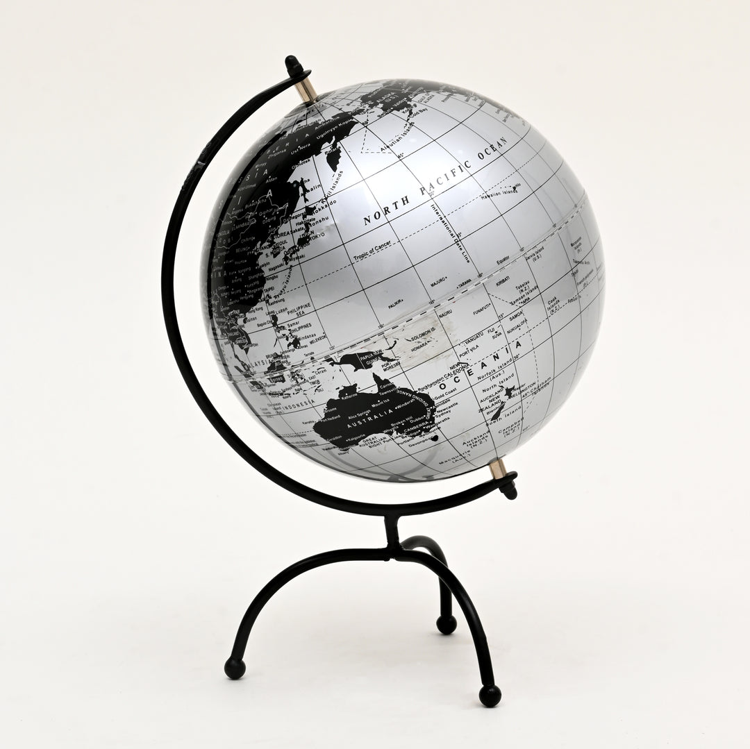 Tabletop Decorative Globe on Iron Tripod Frame-12"