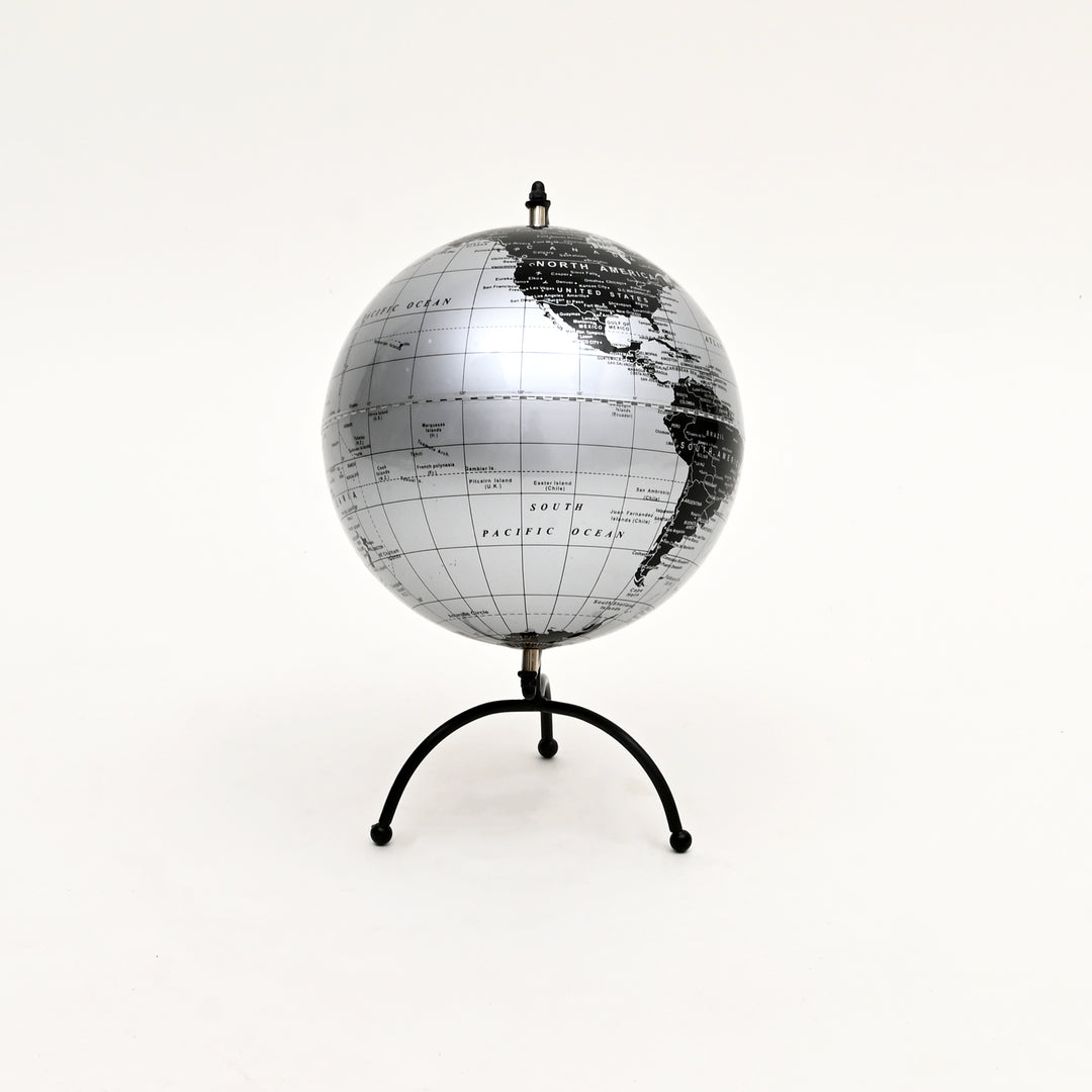 Tabletop Decorative Globe on Iron Tripod Frame-12"