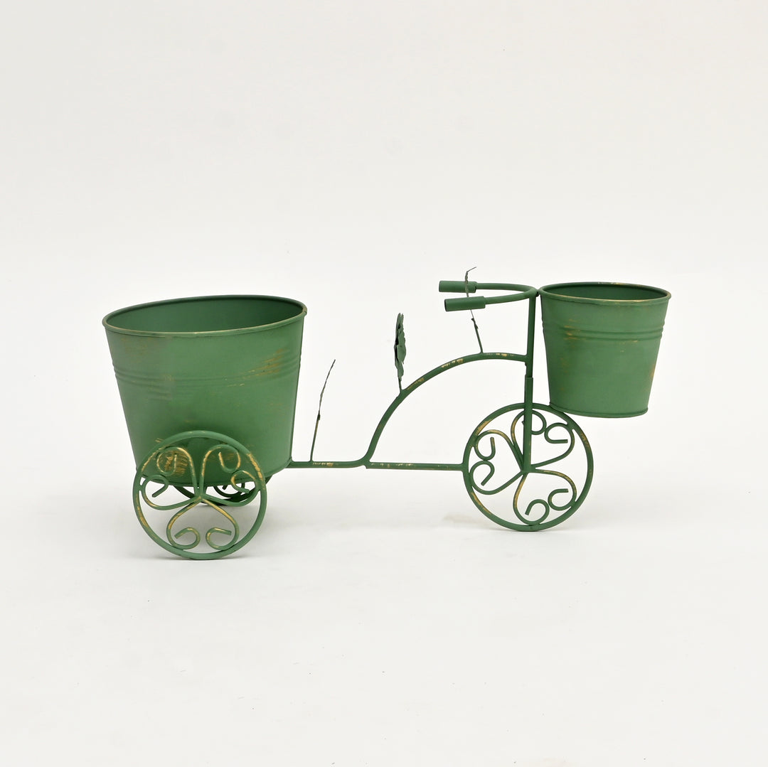 Decorative Green Patina Flower Pot Holder-16.5x7x7.5"