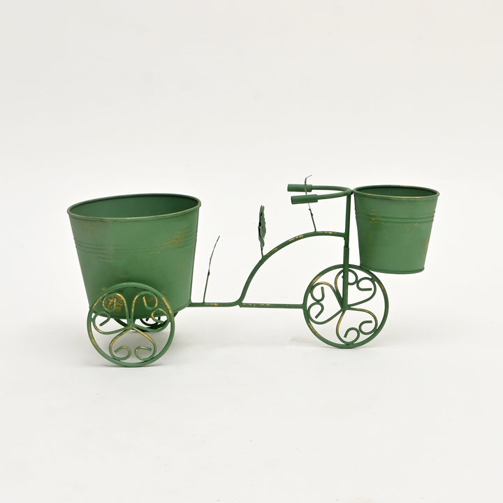 Decorative Green Patina Flower Pot Holder-16.5x7x7.5"