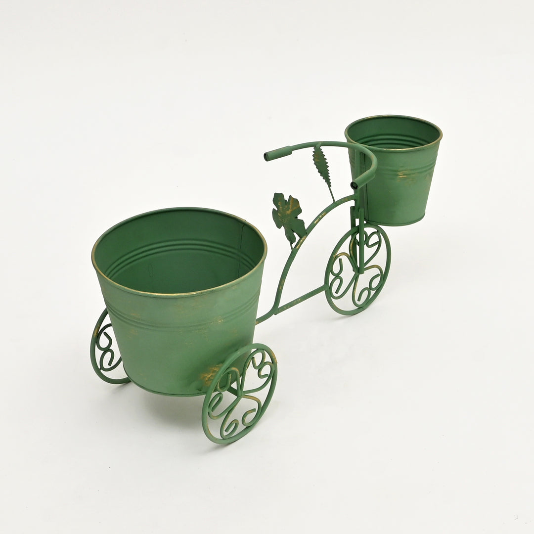 Decorative Green Patina Flower Pot Holder-16.5x7x7.5"
