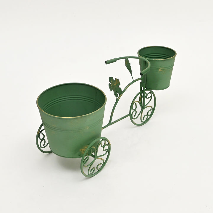 Decorative Green Patina Flower Pot Holder-16.5x7x7.5"