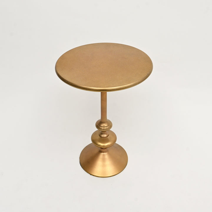 Decorative Gold Polished Aluminum Compact Round Side Table – 16X16X22"
