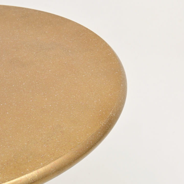 Decorative Gold Polished Aluminum Compact Round Side Table – 16X16X22"