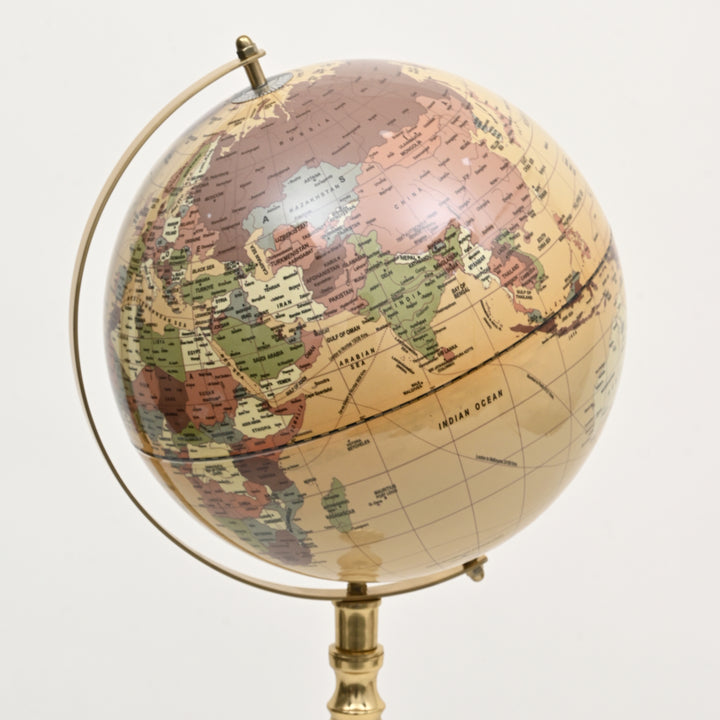 12" Decorative Floor Globe with Aluminium Stand