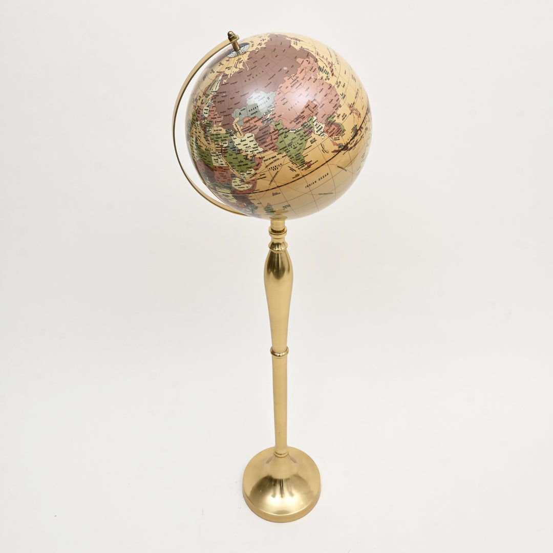 12" Decorative Floor Globe with Aluminium Stand