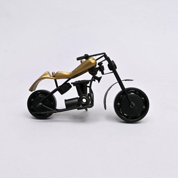 Classic Black Motorcycle Model Sculpture – 10.25x5.5x4.75" |Decorative Table Accent