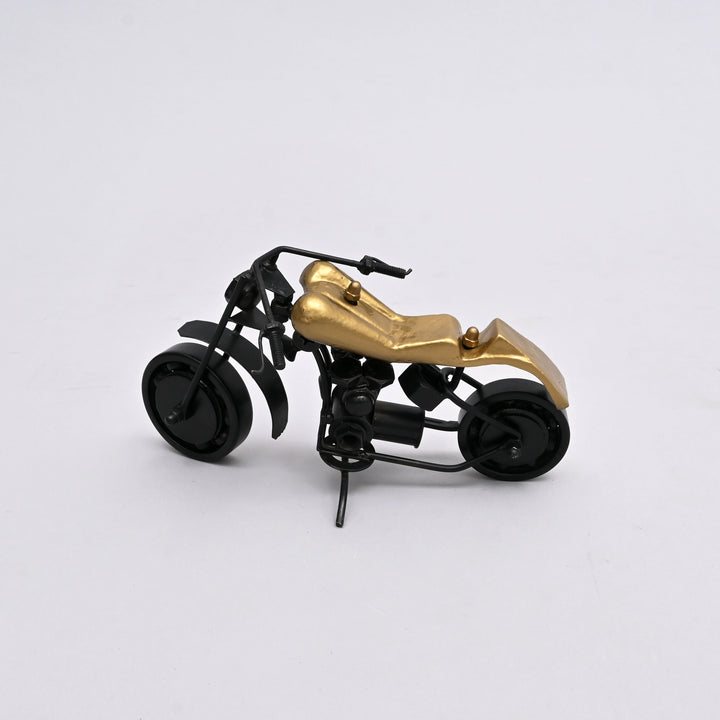 Classic Black Motorcycle Model Sculpture – 10.25x5.5x4.75" |Decorative Table Accent