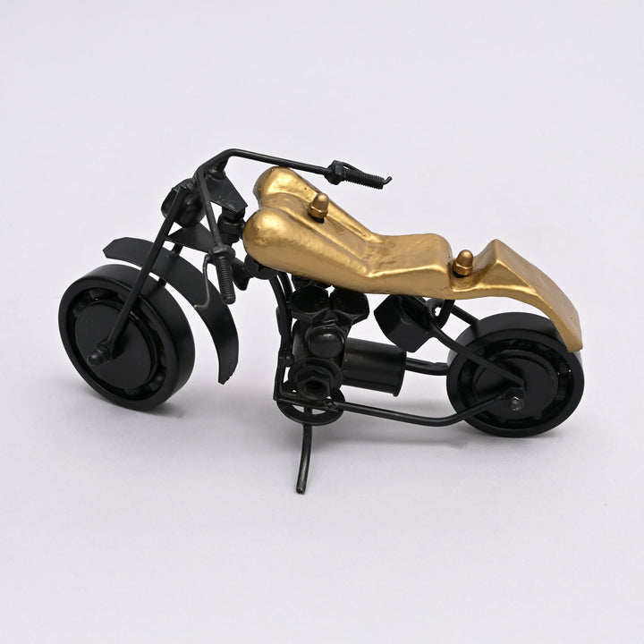 Classic Black Motorcycle Model Sculpture – 10.25x5.5x4.75" |Decorative Table Accent