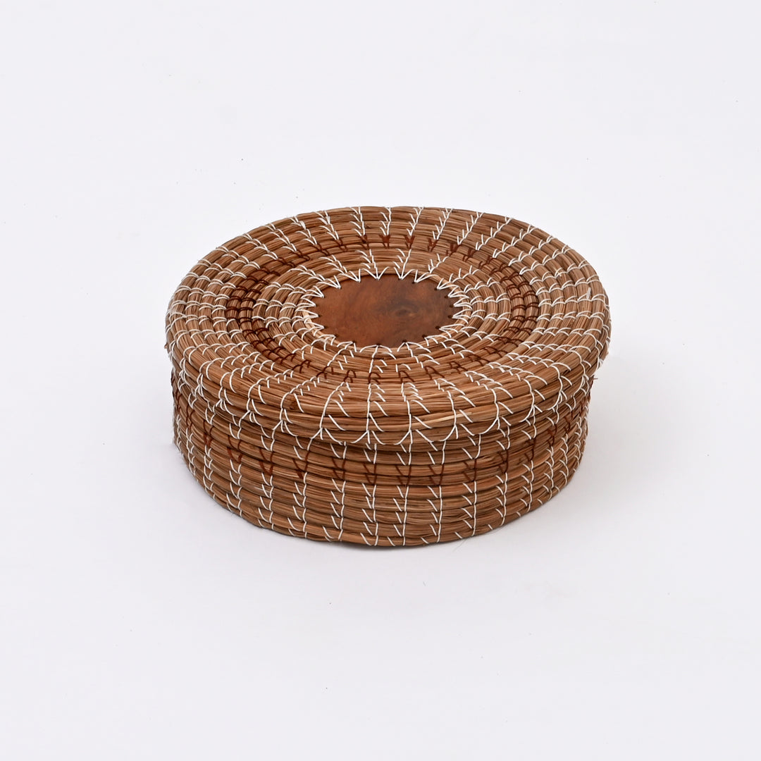 Pine Needle Chapati Box | Handcrafted Wood Bread Storage Box