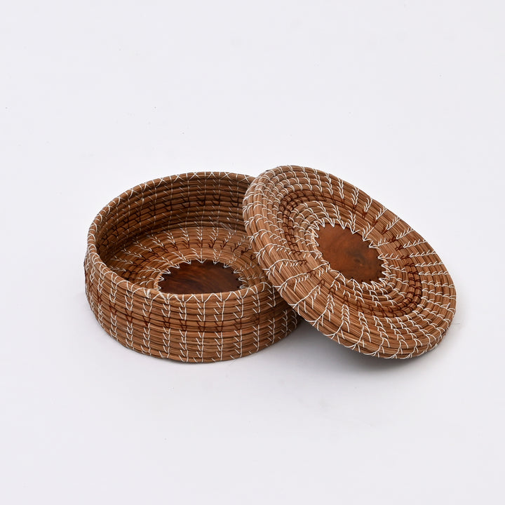 Pine Needle Chapati Box | Handcrafted Wood Bread Storage Box