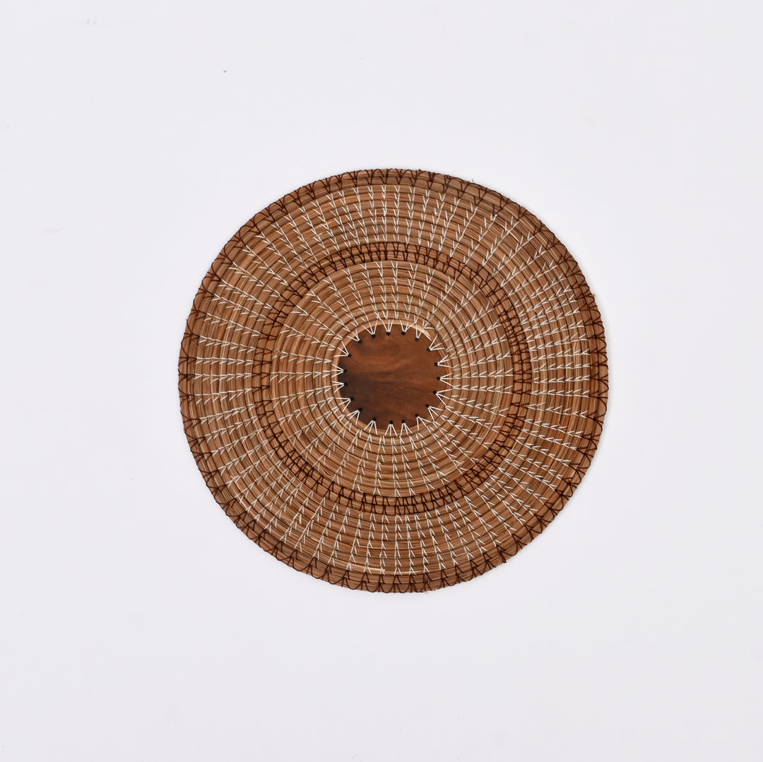 Set of 4 Placemats |Handcrafted Pine Needle & Wood Table Mats