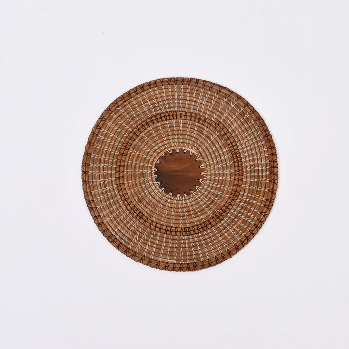 Set of 4 Placemats |Handcrafted Pine Needle & Wood Table Mats