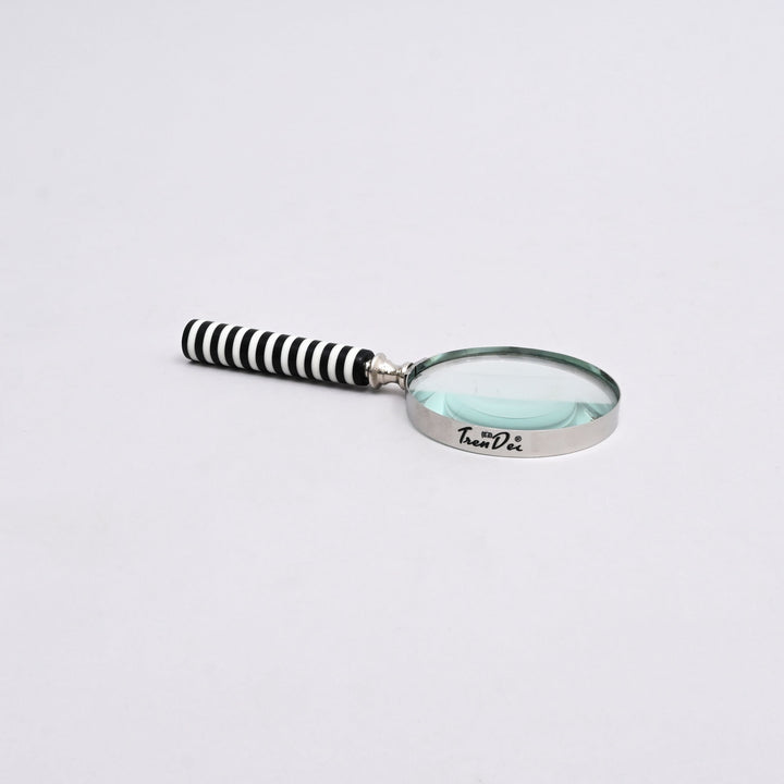 Magnifying Glass with Black & White Stripes Resin Handle