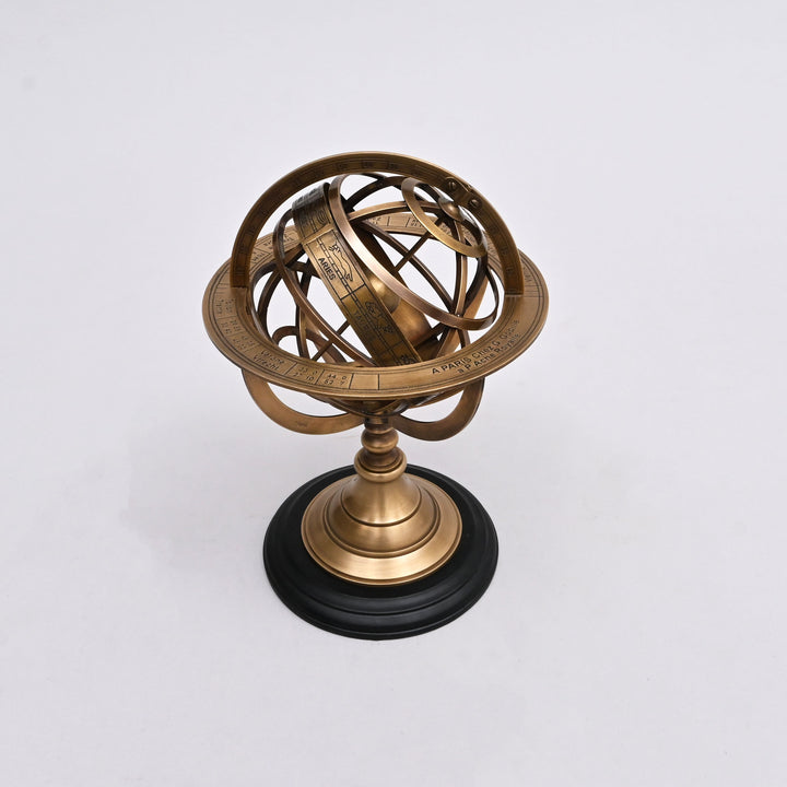 7" Brass Armillary Sphere on Base