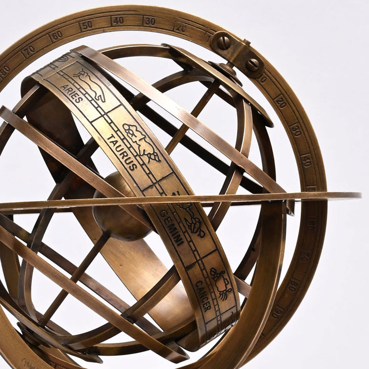 7" Brass Armillary Sphere on Base