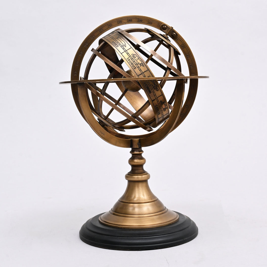 7" Brass Armillary Sphere on Base