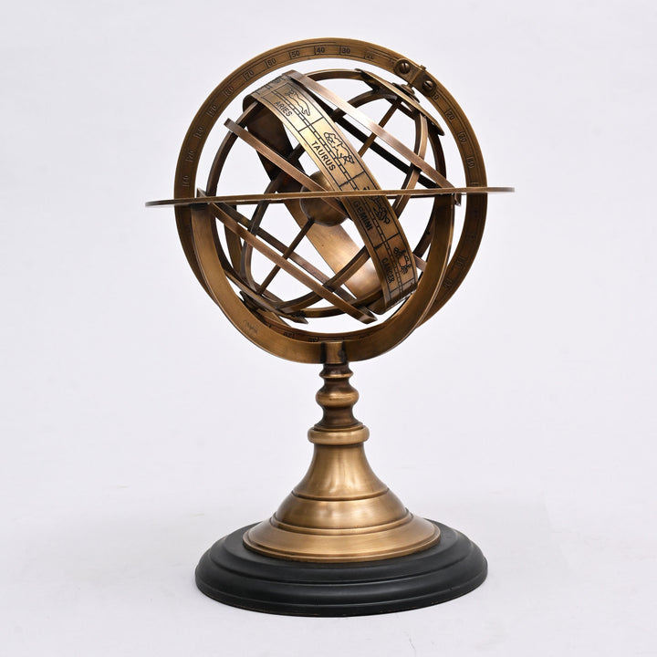 7" Brass Armillary Sphere on Base
