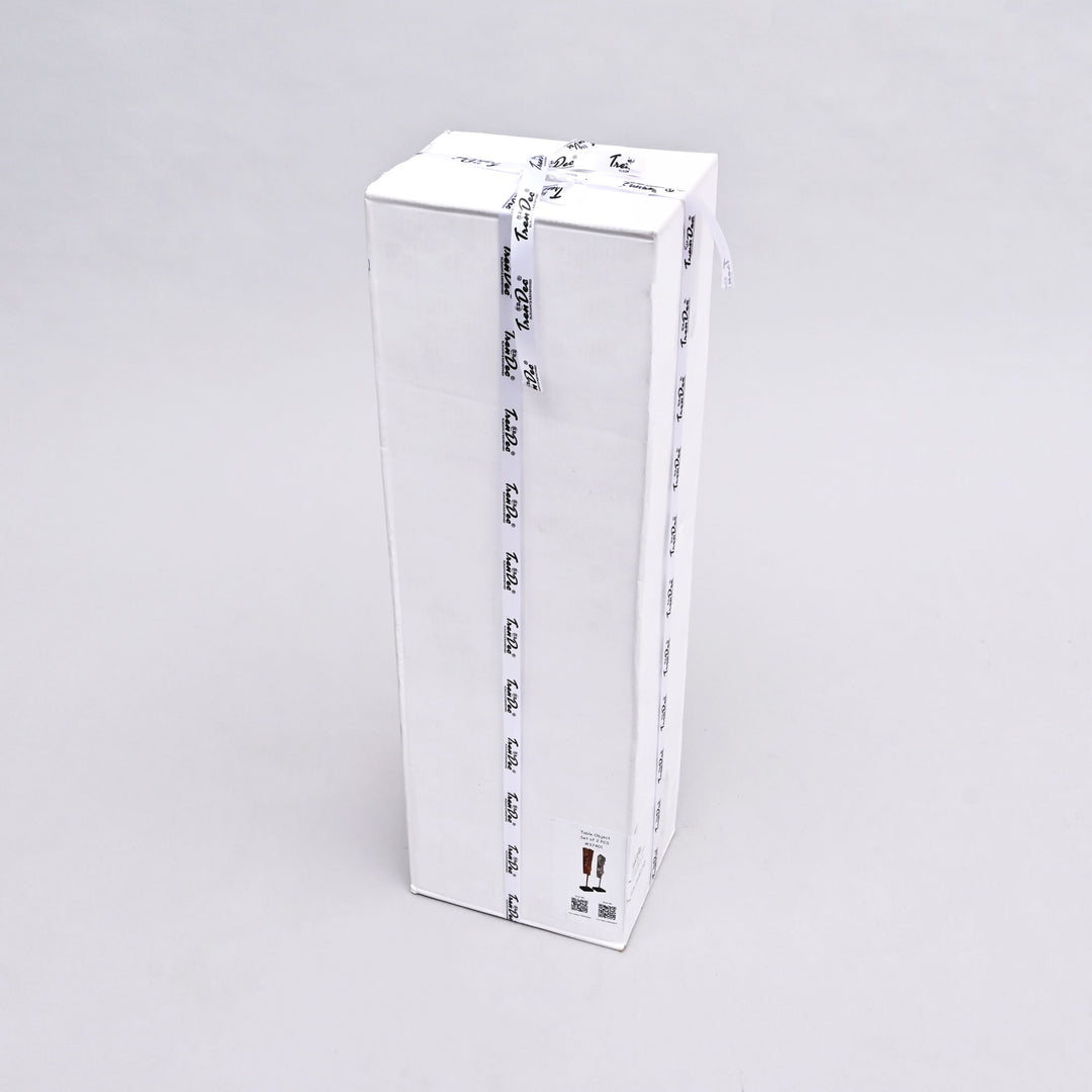 Set of 2 Modern Abstract Aluminum Sculptures with Black Base-22.5" & 21" H