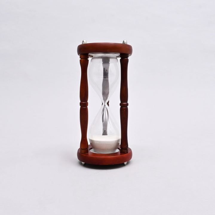 Decorative Wood Frame Sand Timer-Sand Clock-Hourglass-Tabletop Object-5.75x5.75x11.75"