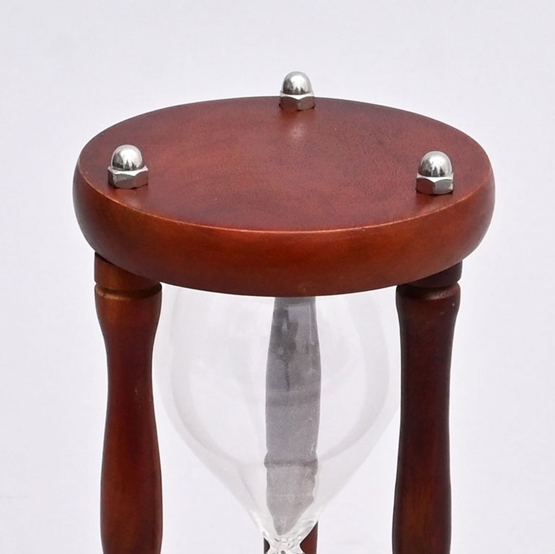 Decorative Wood Frame Sand Timer-Sand Clock-Hourglass-Tabletop Object-5.75x5.75x11.75"