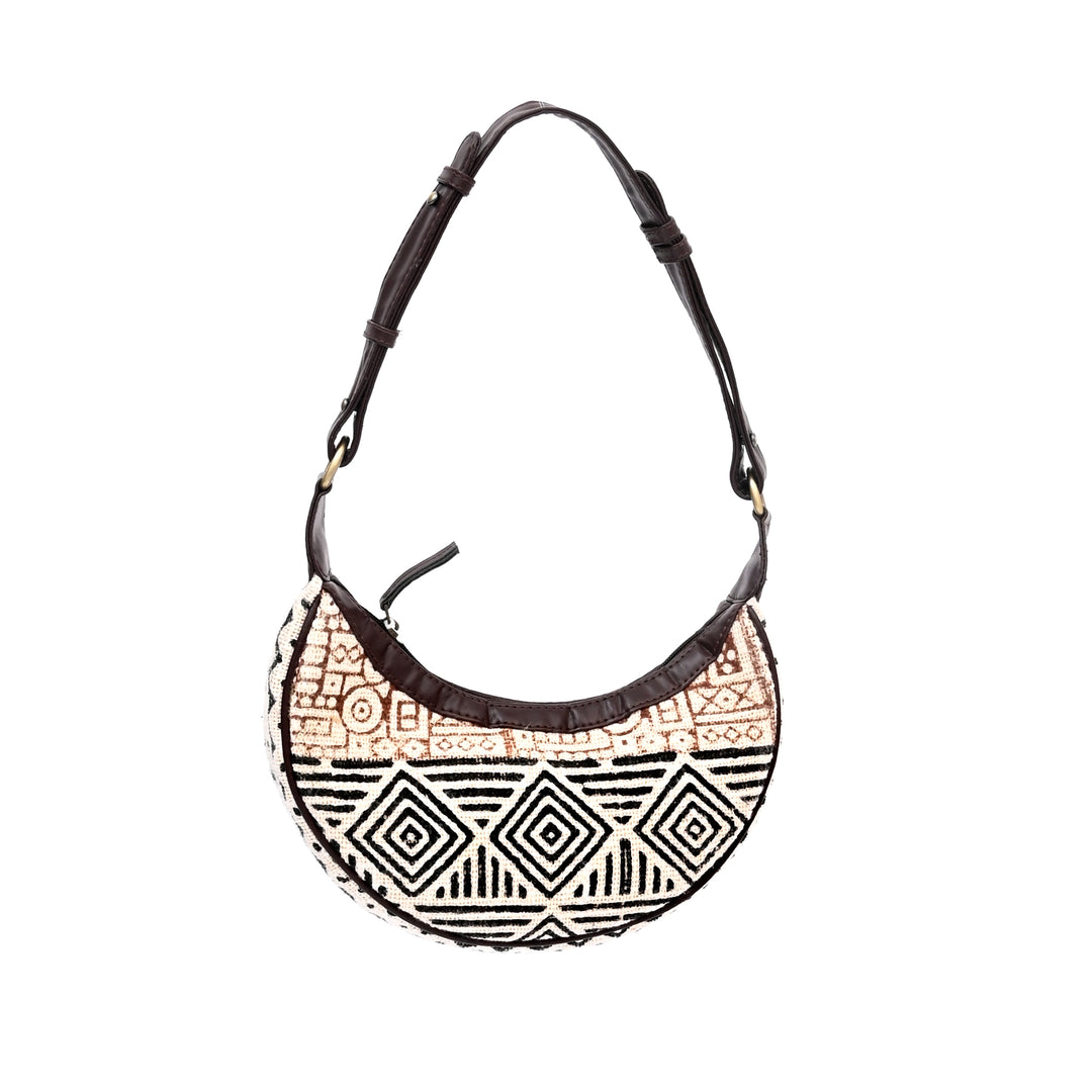 Handwoven Half Moon Sling Handbag
