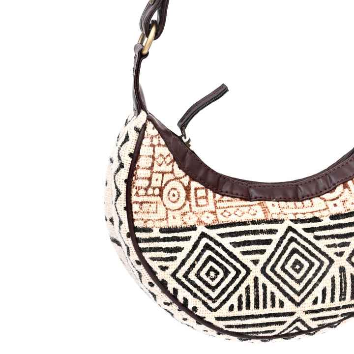 Handwoven Half Moon Sling Handbag