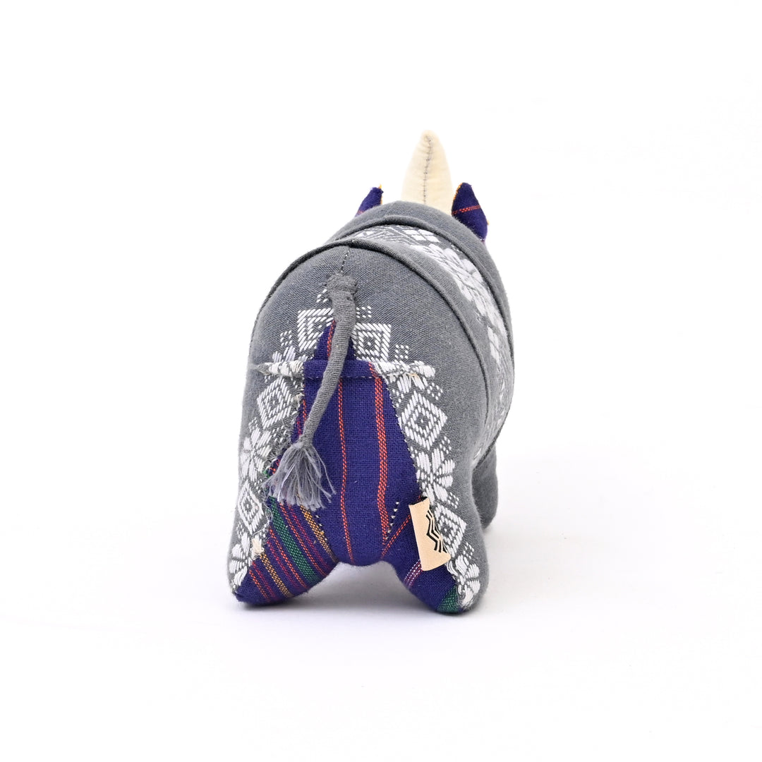 Handcrafted One-Horned Rhino Toy | Ecofriendly Plush, 8.5"
