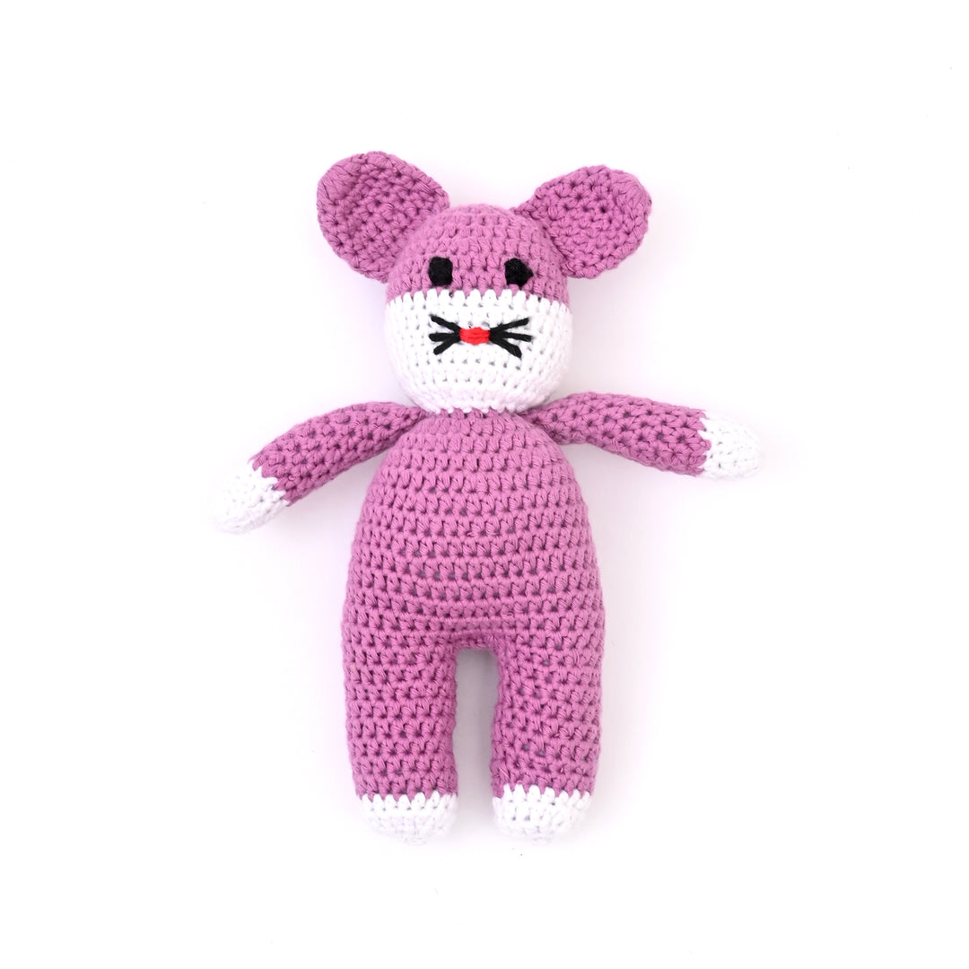 Handmade Crochet Cat Doll by Zankla | Soft Cotton Plush in Light Purple & White