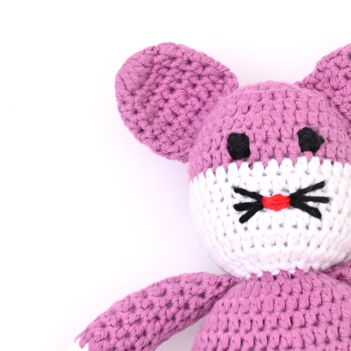 Handmade Crochet Cat Doll by Zankla | Soft Cotton Plush in Light Purple & White